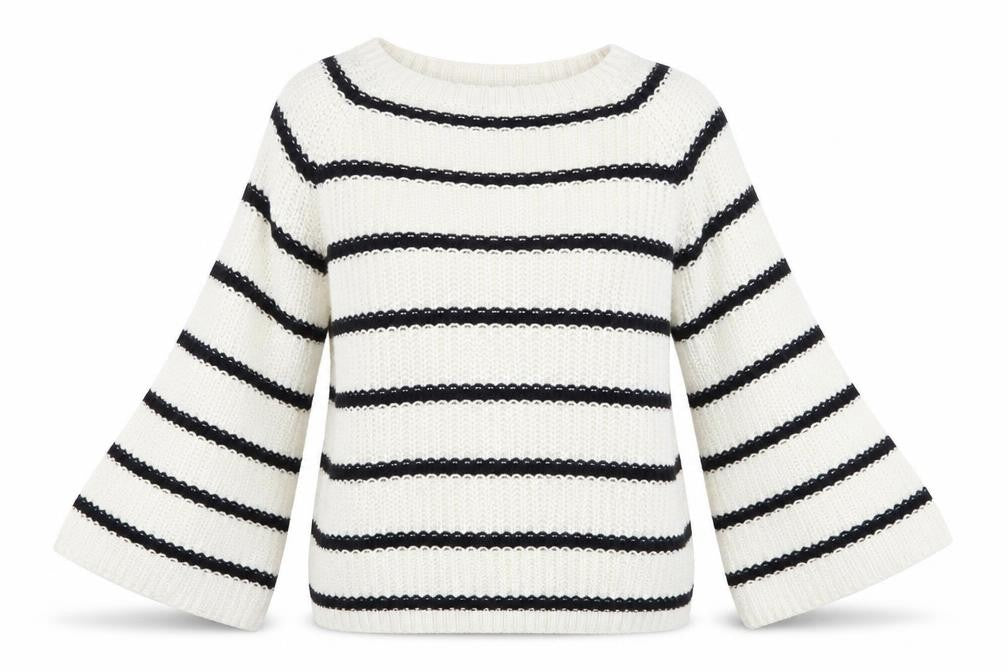 Marks and Spencer Womens Beige Striped Knit Pullover Jumper Size M