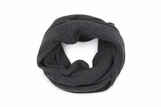 Front view of Preworn women’s grey knit shawl/wrap - snood
