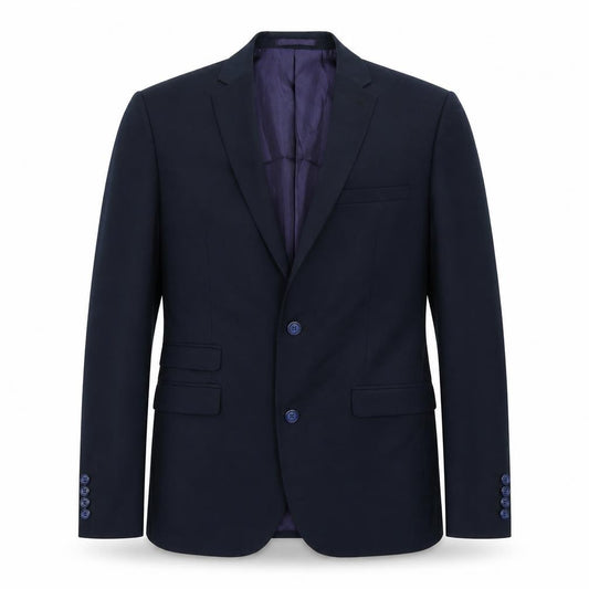 Front view of Preworn men’s blue jacket suit jacket, size 38