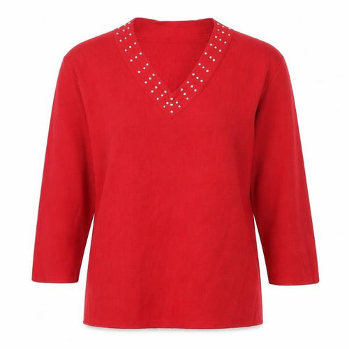 Carolyn Taylor Womens Red   Basic T-Shirt Size 12