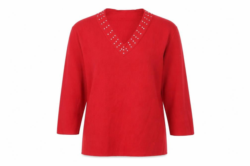 Carolyn Taylor Womens Red   Basic T-Shirt Size 12