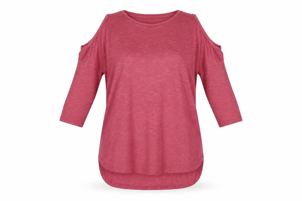 Papaya Womens Pink  Knit Pullover Jumper Size S  - cold shoudlers
