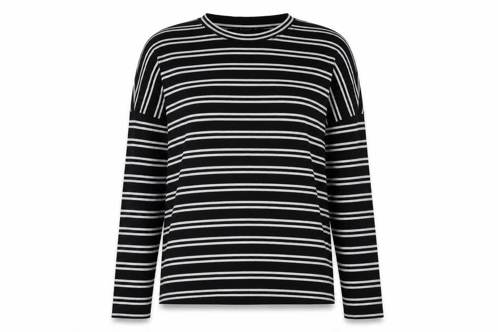Monki Womens Black Striped Knit Pullover Jumper Size 2XS