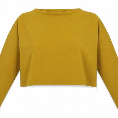 Missguided Womens Yellow   Pullover Jumper Size 8  - cropped