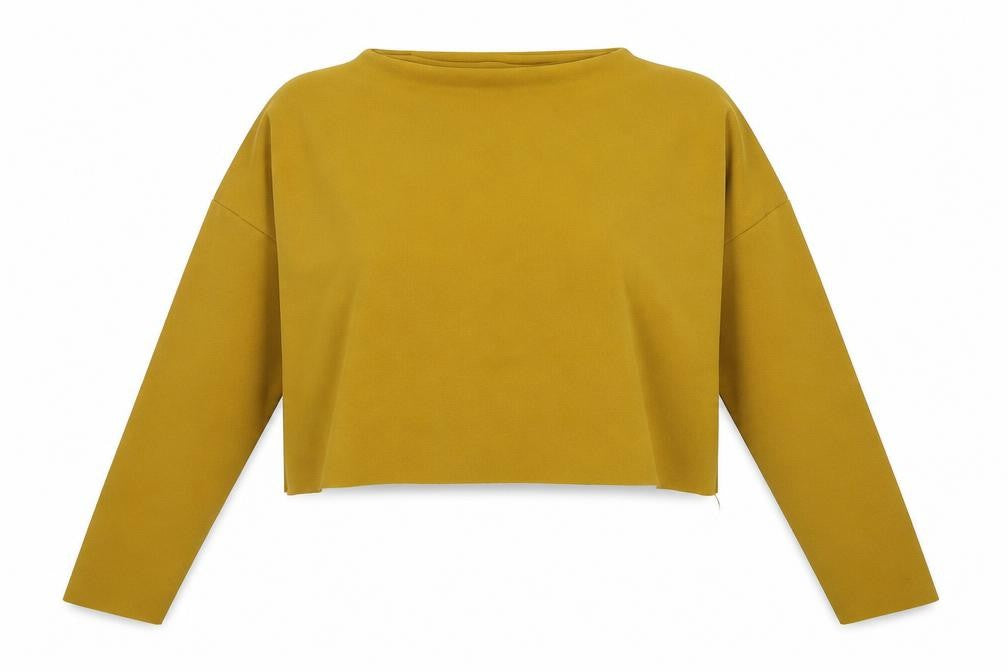 Missguided Womens Yellow   Pullover Jumper Size 8  - cropped