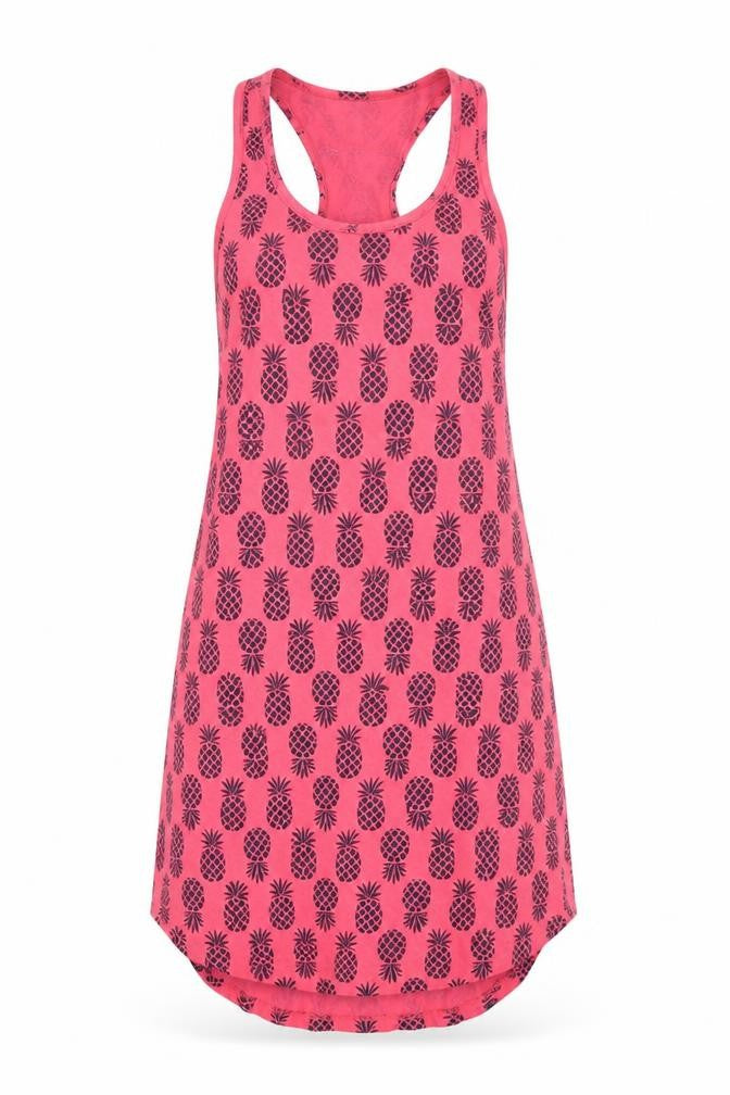 Very Womens Pink   Tank Dress  Size 8  - pineapple