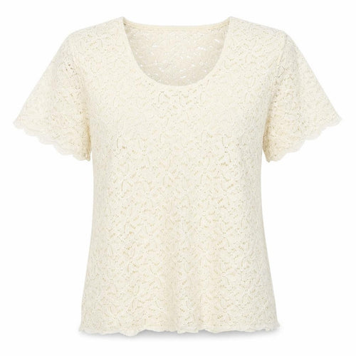 Gray & Osbourn Womens Ivory   Basic T-Shirt Size M