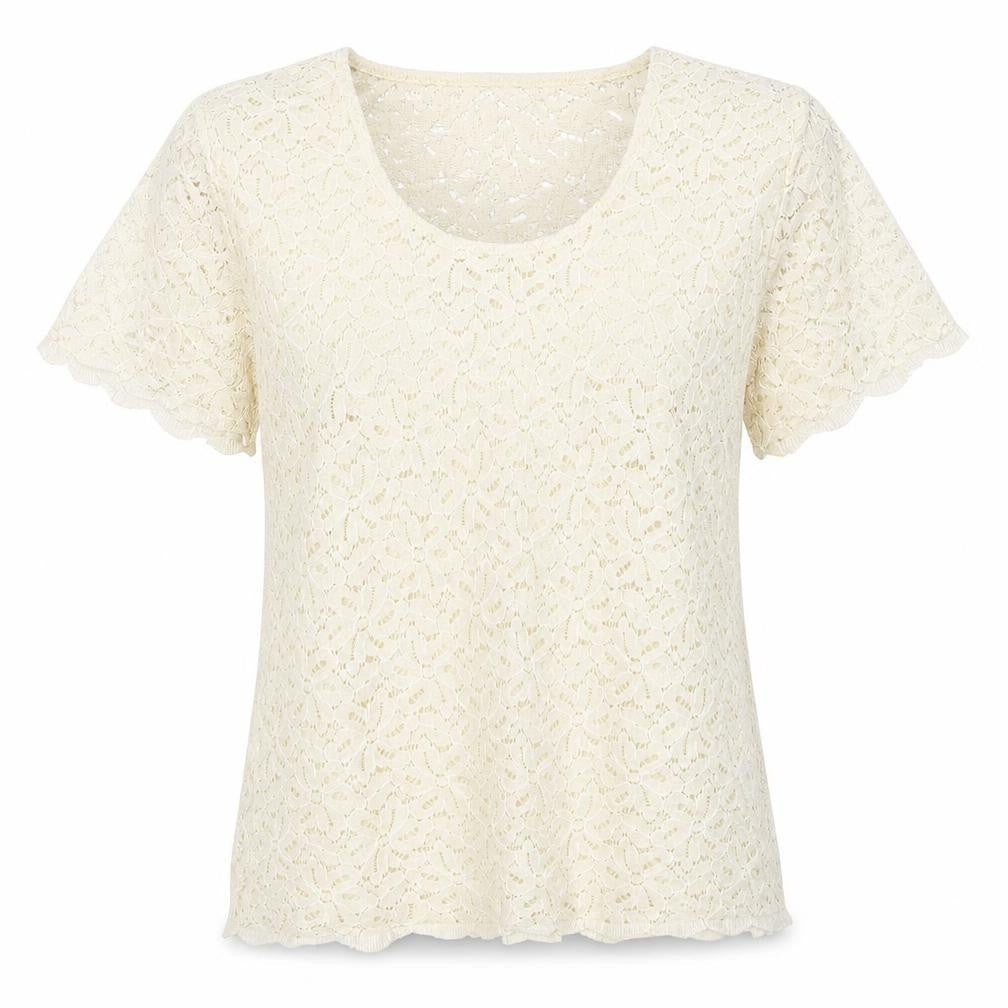 Gray & Osbourn Womens Ivory   Basic T-Shirt Size M