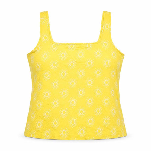 Warehouse Womens Yellow Geometric  Basic Tank Size 18