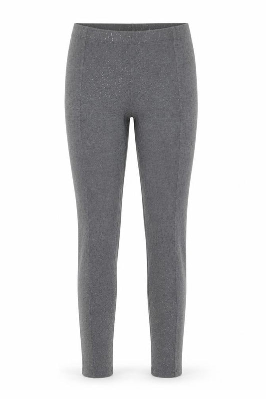 Front view of H&M girls’ grey geometric carrot trousers, size 12-13, years