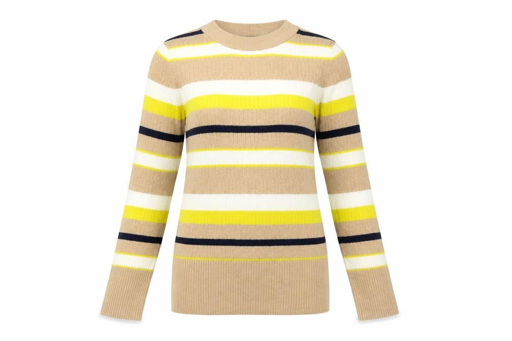 Marks and Spencer Womens Beige Striped  Pullover Jumper Size 6