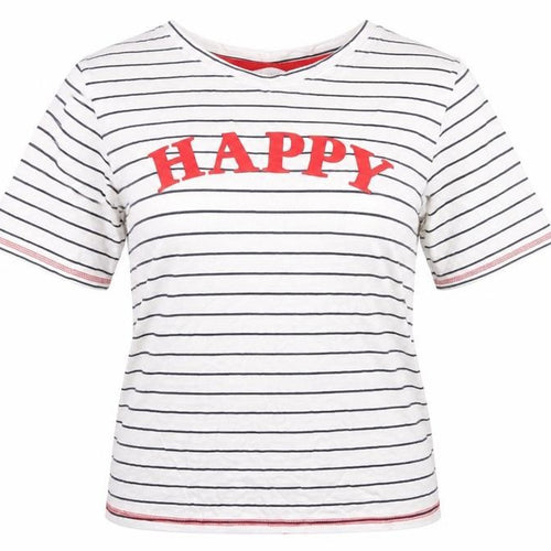 Marks and Spencer Womens White Striped  Top Pyjama Top Size 6  - happy