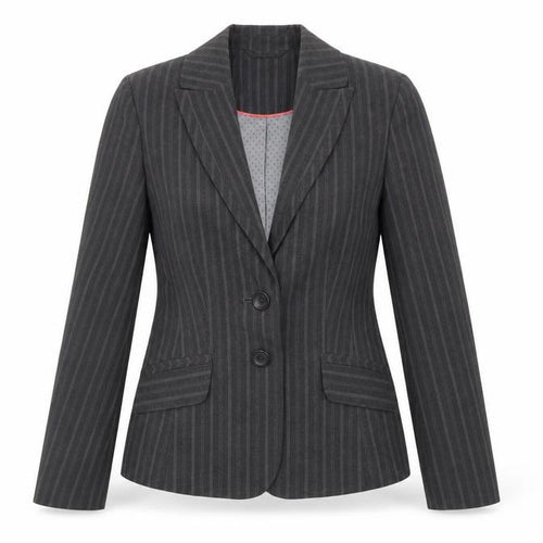 Autonomygrey Womens Grey Striped  Jacket Blazer Size 6