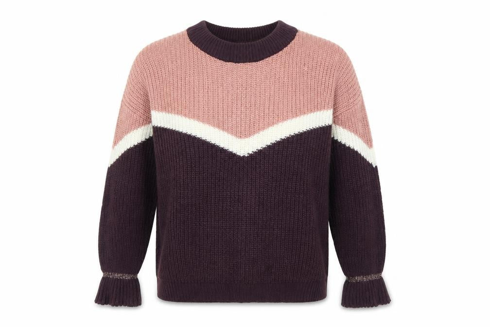 Pieces Womens Pink  Knit Pullover Jumper Size M