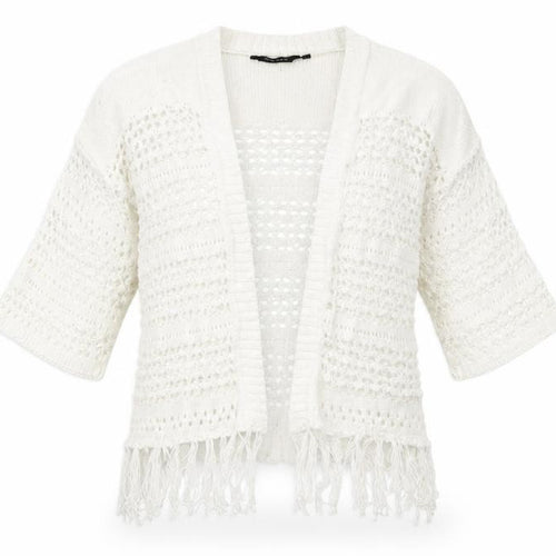 New Look Womens White  Knit Cardigan Jumper Size S
