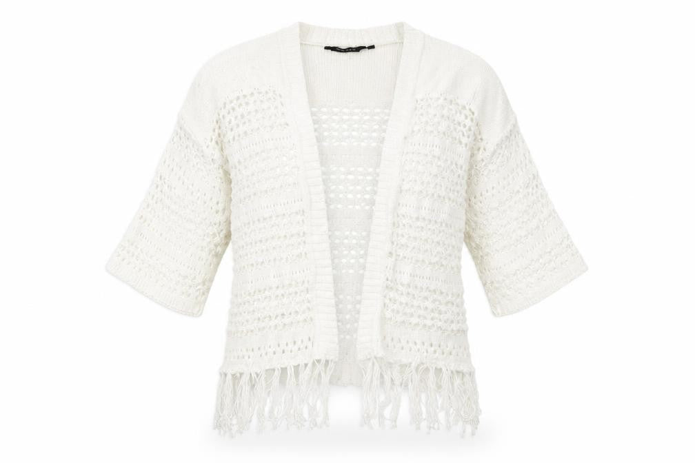 New Look Womens White  Knit Cardigan Jumper Size S
