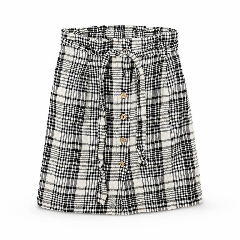Newlook Womens White Check  A-Line Skirt Size 8