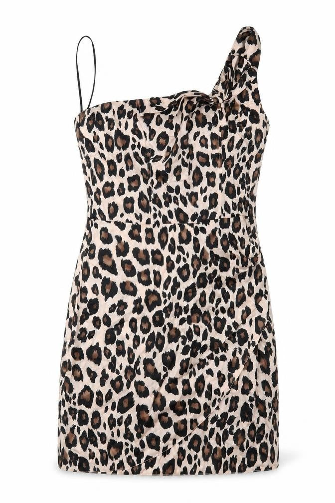 Miss Selfridge Womens Brown Animal Print Shift Size 10