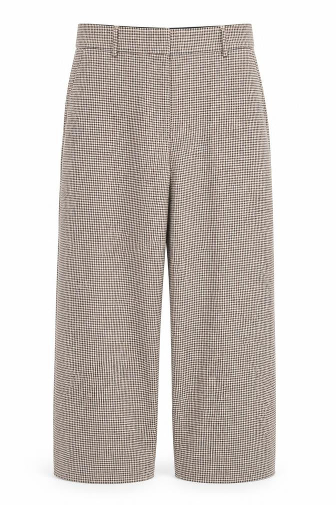 Marks and Spencer Womens Brown Houndstooth  Trousers  Size 14 L29 in
