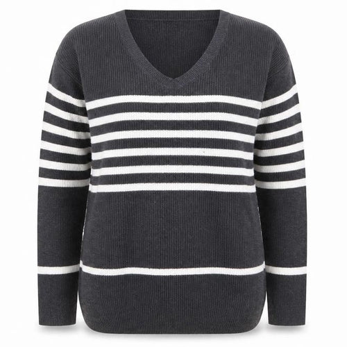 Gap Womens Grey Striped Knit Pullover Jumper Size M