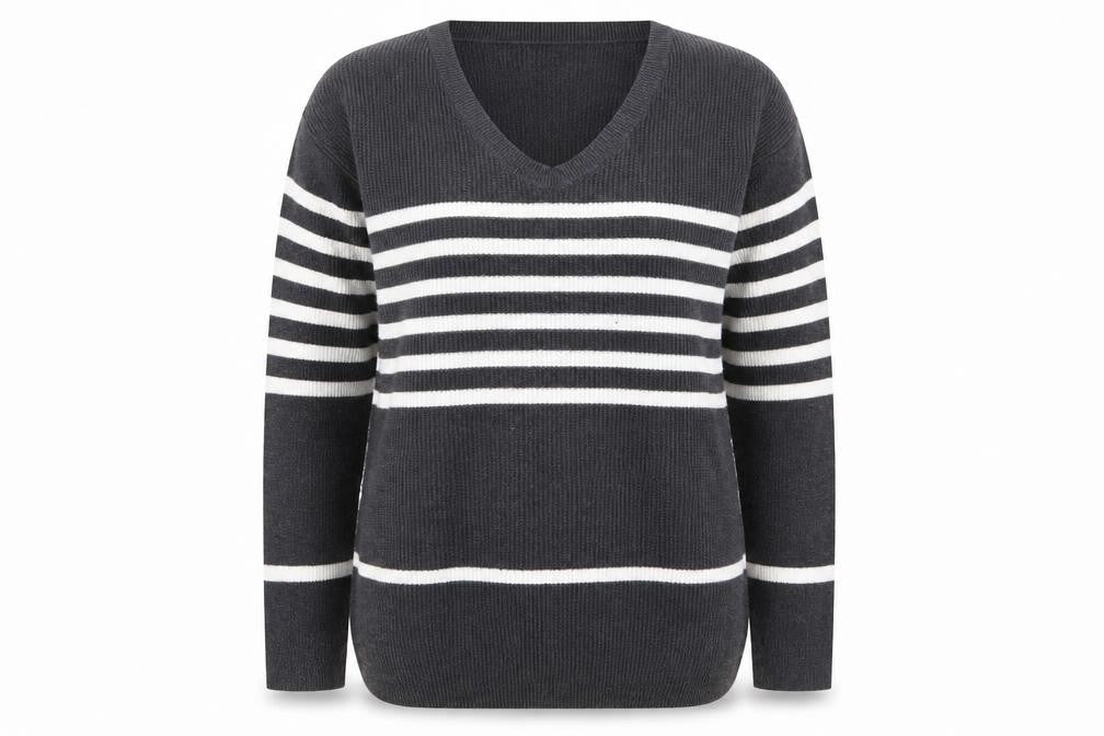 Gap Womens Grey Striped Knit Pullover Jumper Size M