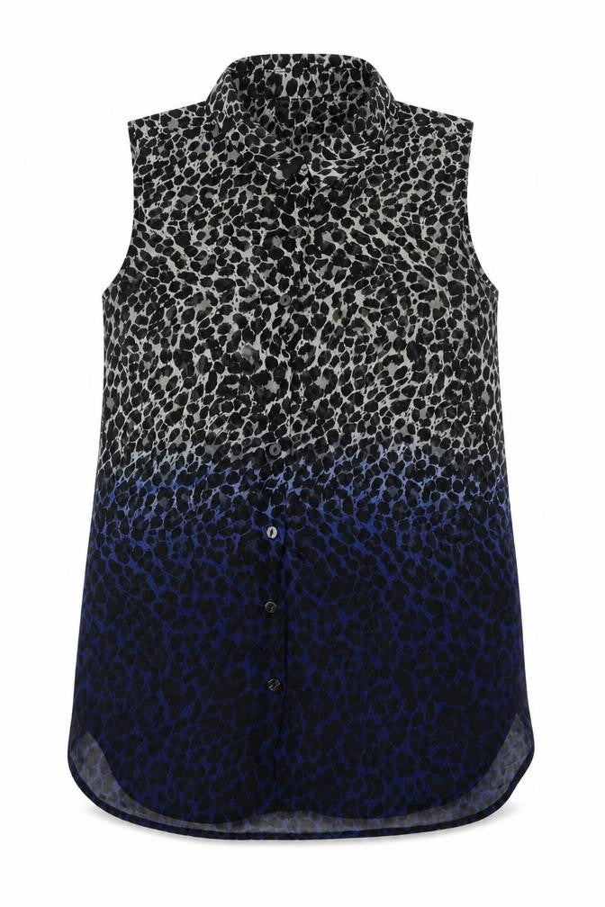 Front view of Divided women’s multicoloured animal print basic button-up, size UK 10