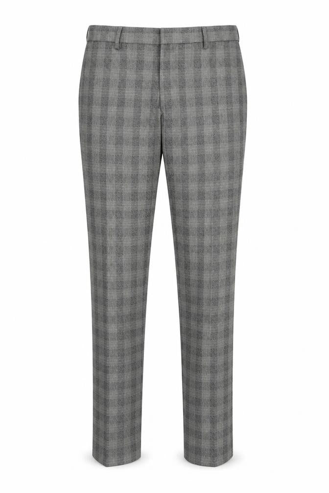 Marks and Spencer Womens Grey Check   Trousers Size 34 L28 in