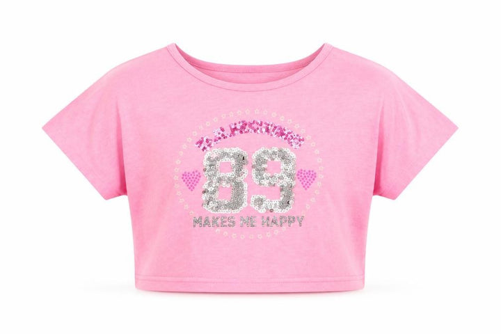 George Girls Pink Cropped T-Shirt Size 7-8 Years - graphic