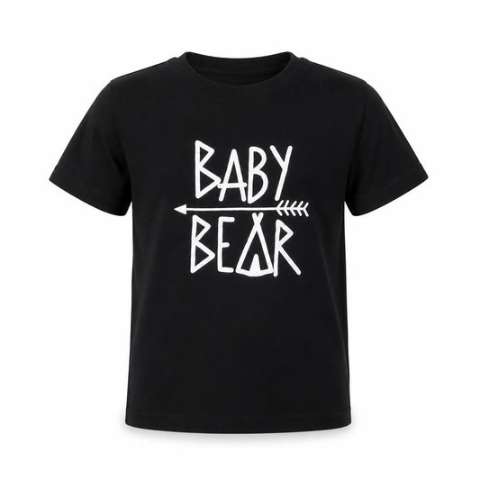 Front view of Preworn boys’ black basic t-shirt, size S