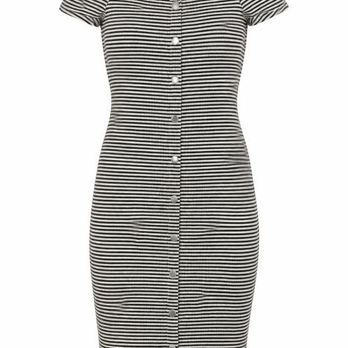 River Island Womens Beige Striped  Bodycon  Size 6