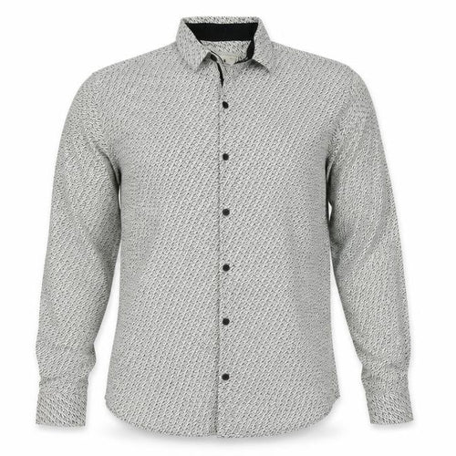 CHARCOAL Mens Ivory Animal Print   Button-Up Size L