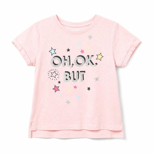 Front view of Matalan girls’ pink basic t-shirt, size 6, years