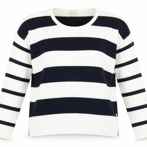 Milano Italy Womens Blue Striped  Pullover Jumper Size M