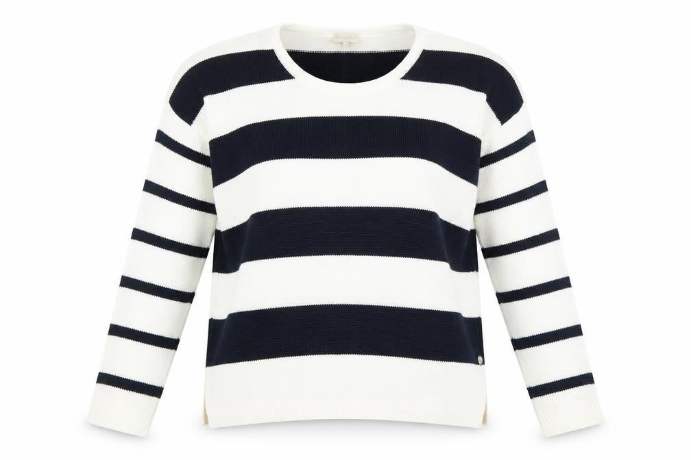 Milano Italy Womens Blue Striped  Pullover Jumper Size M