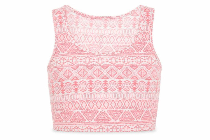 New Look Girls Pink Geometric Cropped T-Shirt Size 14-15 Years