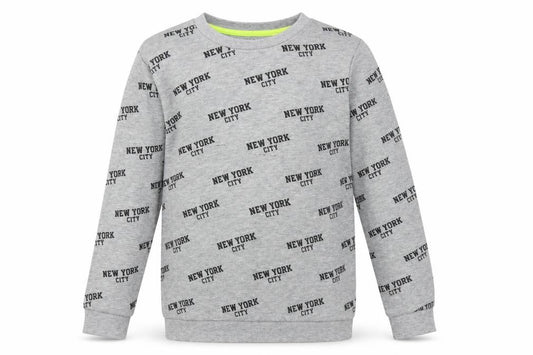 Front view of Primark boys’ grey pullover sweatshirt, size 10-11, years - new york city