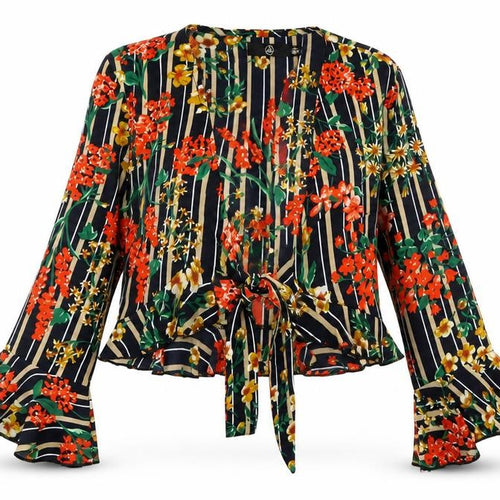 Missguided Womens Red Floral  Cardigan Jumper Size 6