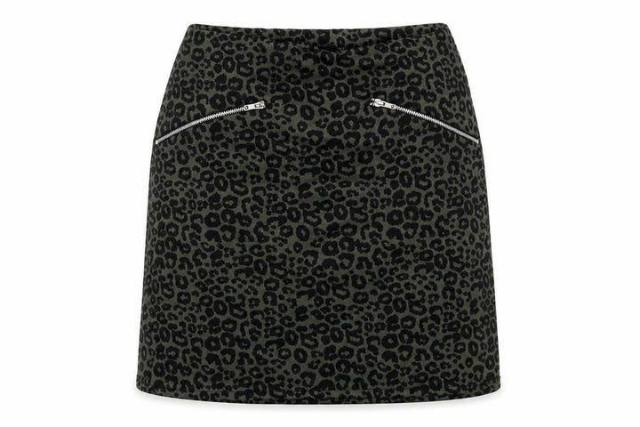 New Look Womens Green Animal Print  A-Line Skirt Size 8
