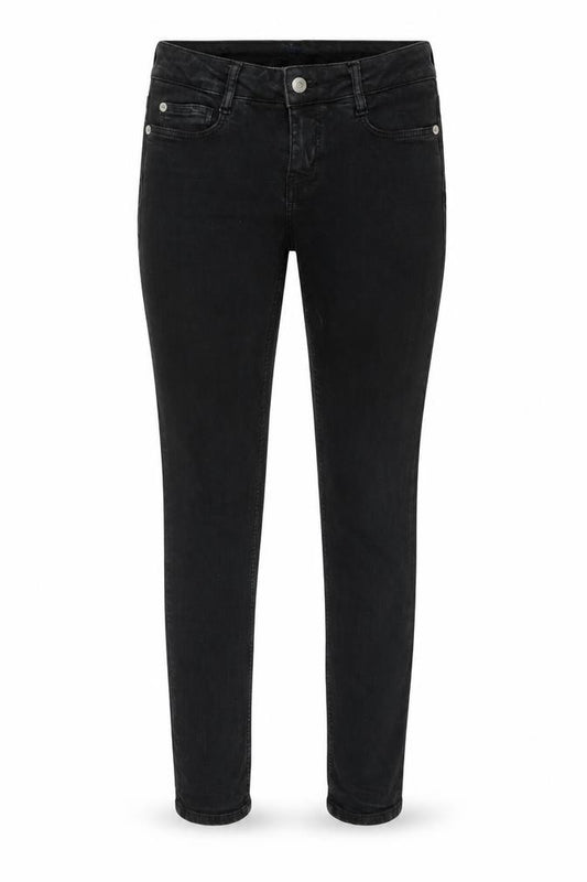 Front view of Les Petites women’s black denim skinny jeans, size UK 36, 28.5-inch leg