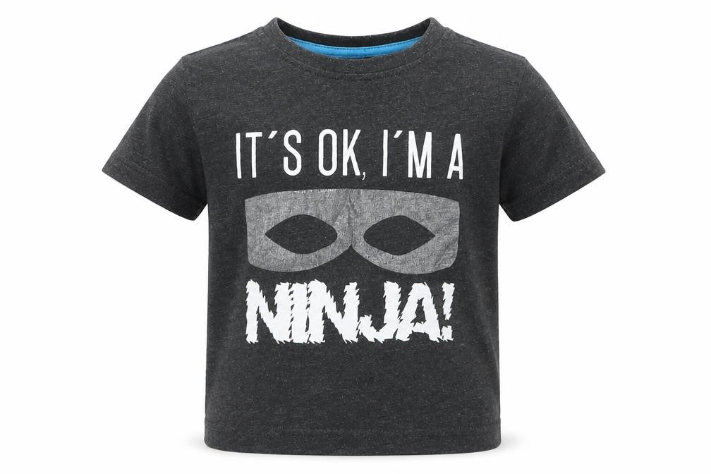 Urban Rascals Boys Grey   Basic T-Shirt Size 3 Years  - Ninja