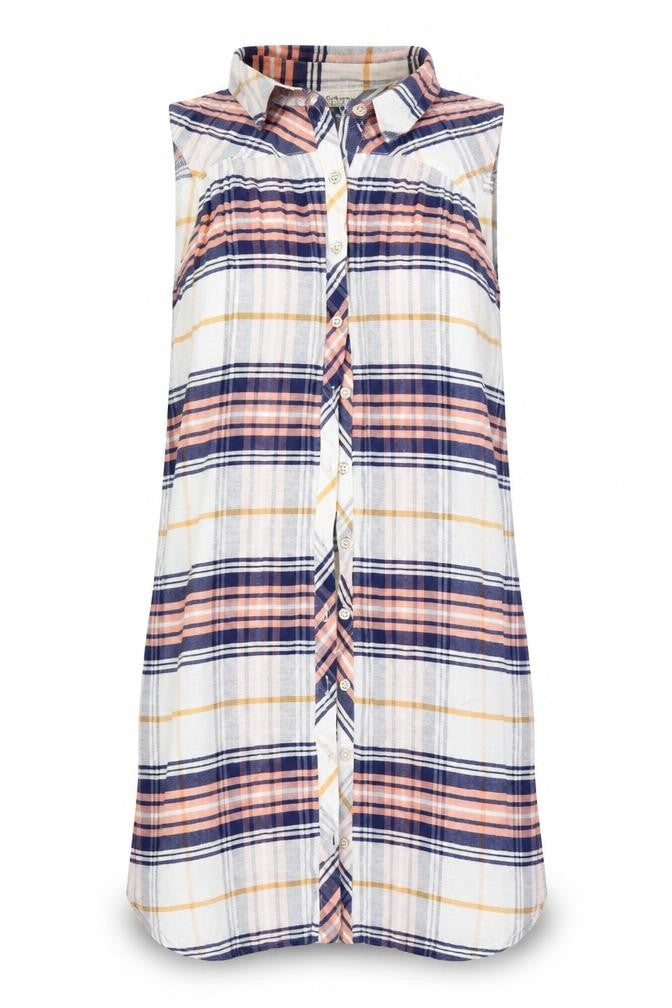 Miss Selfridge Womens White Check Basic Button-Up Size 4