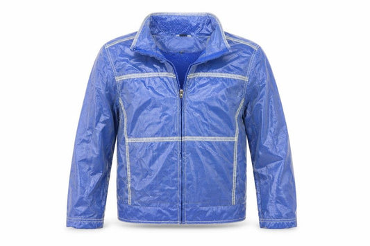 Front view of Ellabee boys’ blue jacket coat, size M