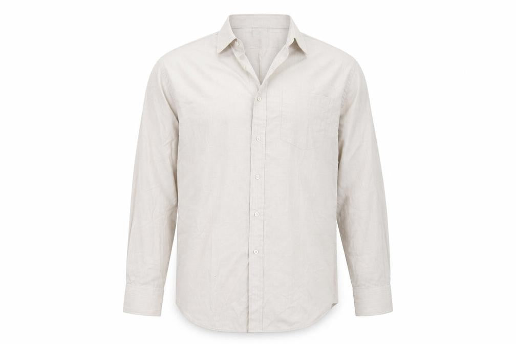 Cedar Wood Mens Beige    Button-Up Size 17