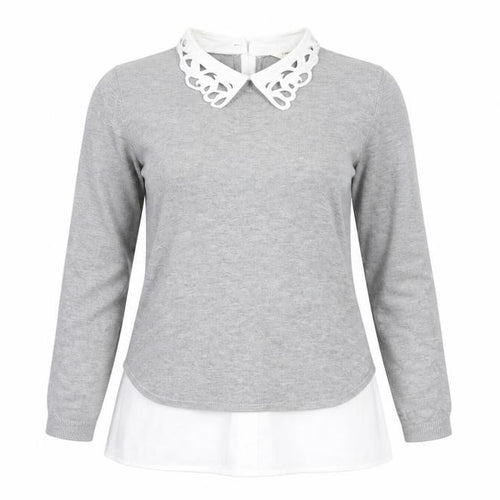 NAF NAF Womens Grey  Knit Pullover Jumper Size S