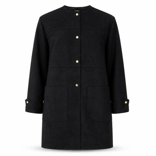 Voyles Womens Black   Overcoat Coat Size S