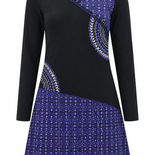 Kaewa Womens Purple Geometric  A-Line  Size S
