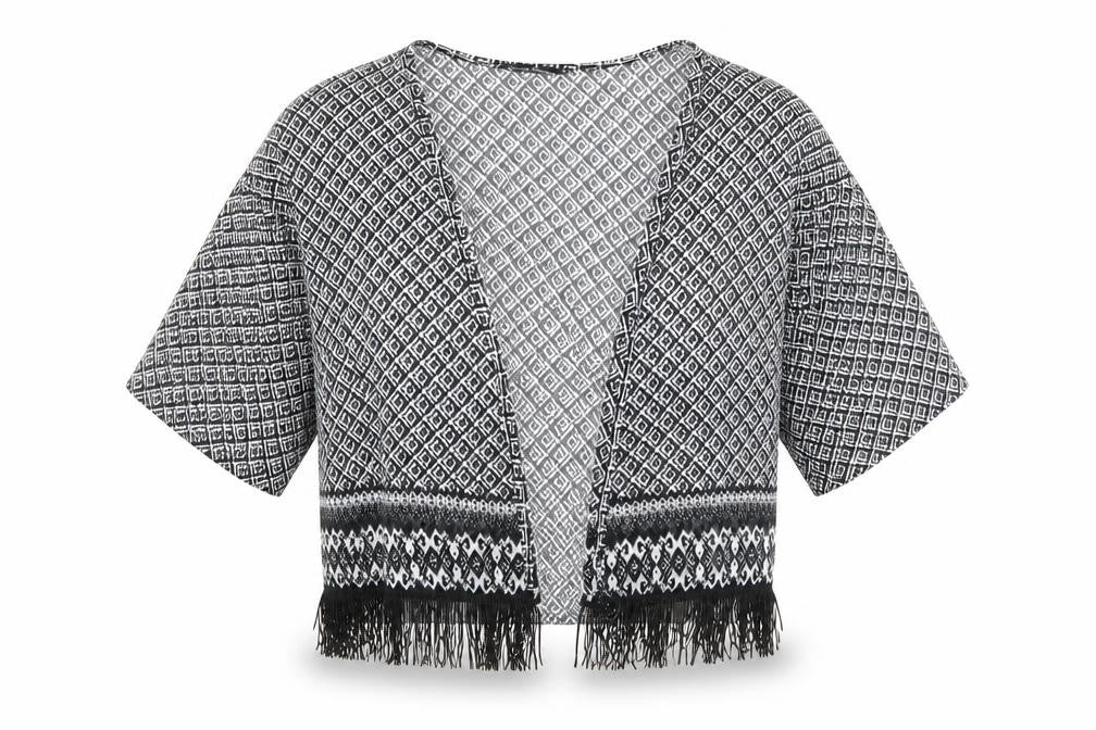 Candy Couture Girls Black Geometric  Basic Blouse Size 10-11 Years