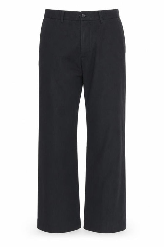 Front view of Next men’s blue striped trousers, size 30, in, 27-inch leg