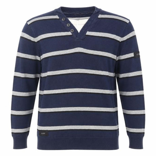 Dissident Mens Blue Striped  Pullover Jumper Size L