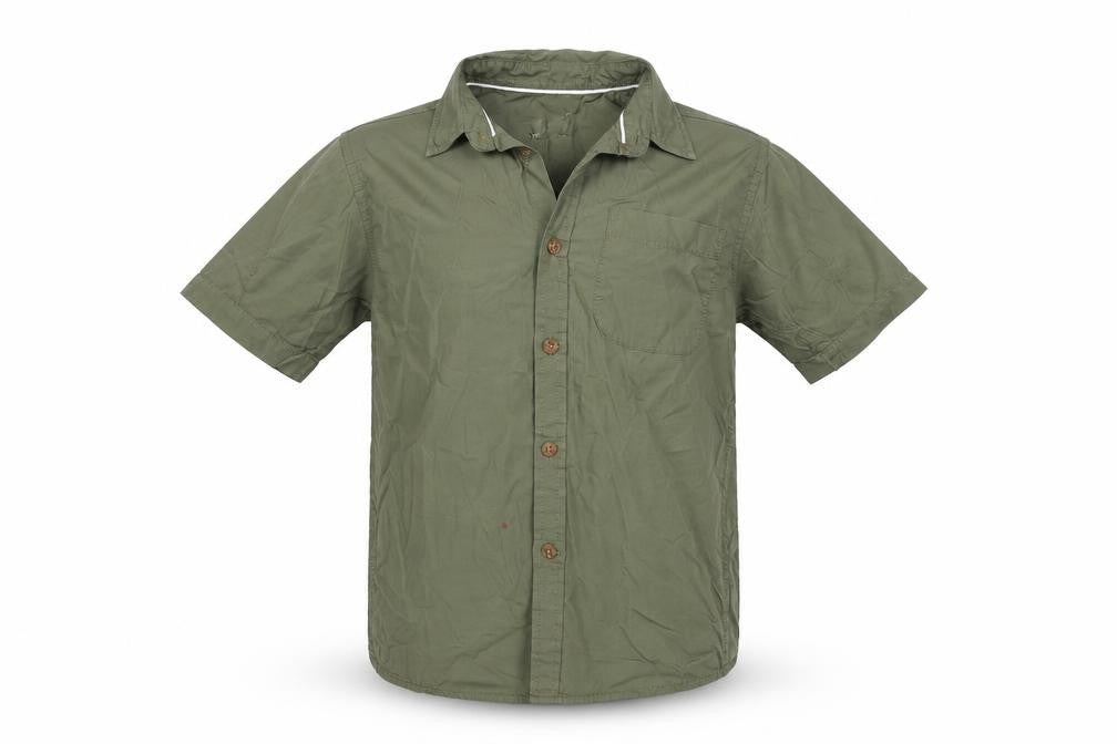 Rebel Boys Green   Basic Button-Up Size 9-10 Years